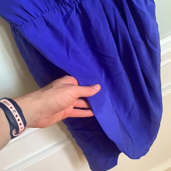 Amanda Uprichard Blue Silk Faux wrap Dress S - Image 5