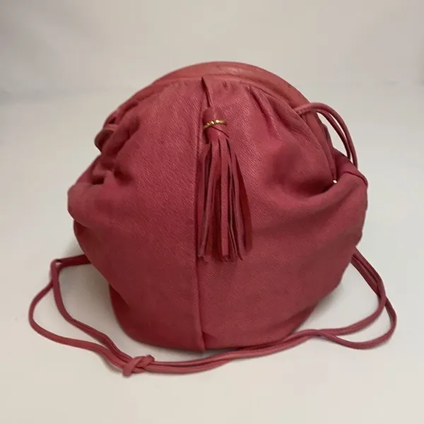 Vintage Valley Girl Pink Leather‎ Clam Shell Crossbdy Bag A27 - Image 3