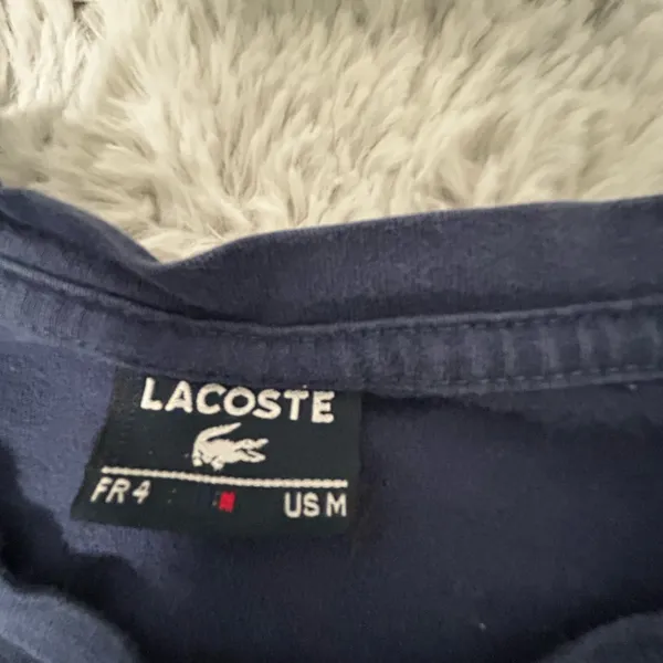 Lacoste Blue Tee with Green Embroidery - Image 7