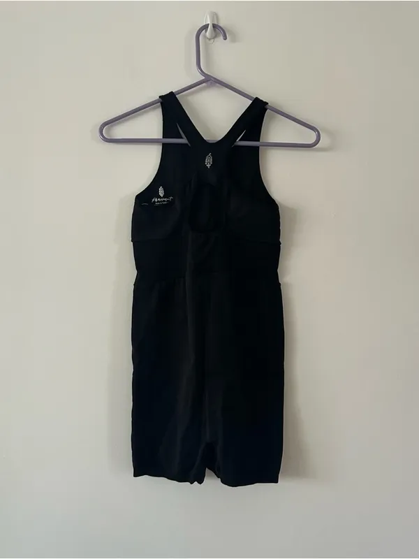 Free People Every Single Time Romper Runsie Black Keyhole M/L‎ Activewear - Image 5