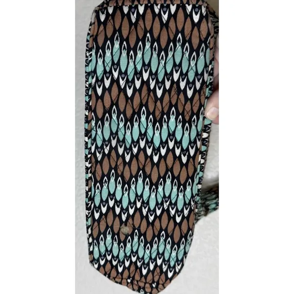 Vera Bradley Womens Medium Crossbody Bag Brown Teal Quilted Western Boho Chic - Image 4