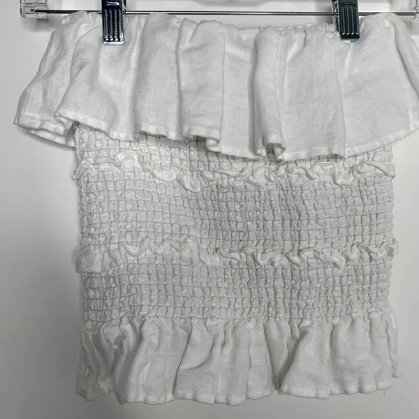 Reformation Millet Tube Top White Womens Small Linen - Image 9