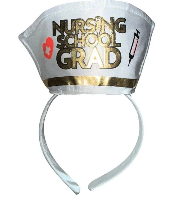 Med School Grad Stethoscope Nurse Hat White Nursing College Graduation Headband - Image 4