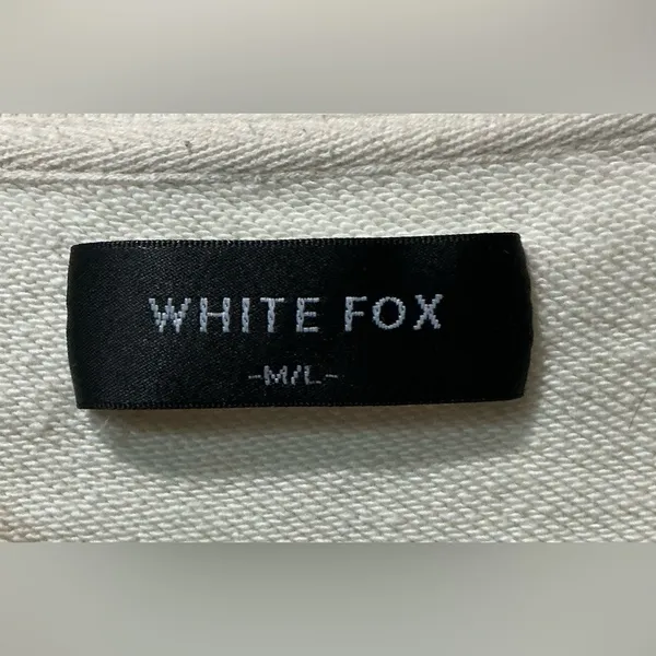 White Fox Oversized Drip Logo Crewneck Sweatshirt‎ Cream M Streetwear - Image 3