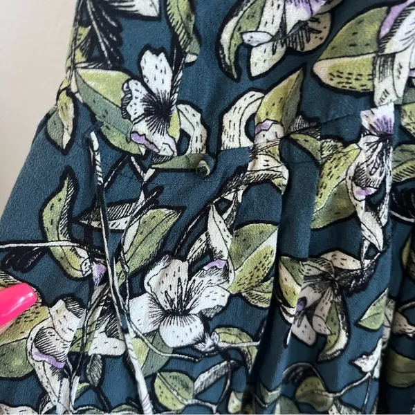 Free People Floral Green Mini Dress Tunic Top XS - Image 7