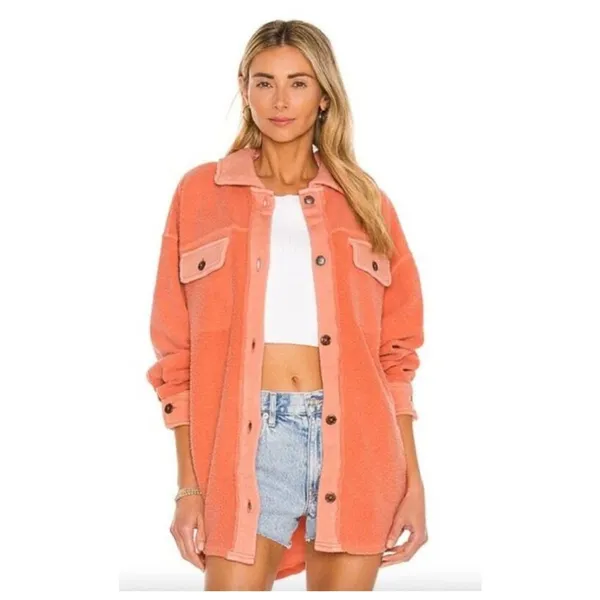 Free People We the Free Ruby Fleece Shirt Jacket Size Small - Image 6