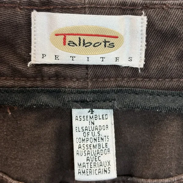 Talbots Petite Womens 4P Jeans Brown Straight Leg 100% Cotton - Image 7