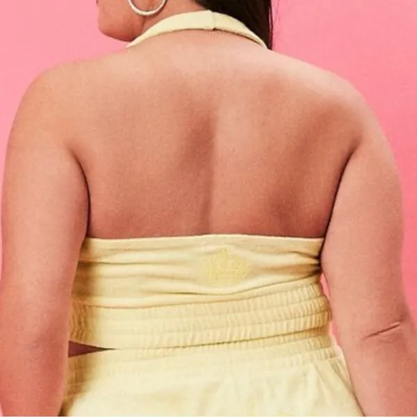 NWT Juicy Couture/Forever 21 Yellow Terry Cloth Cropped Halter Top Size 2X - Image 9