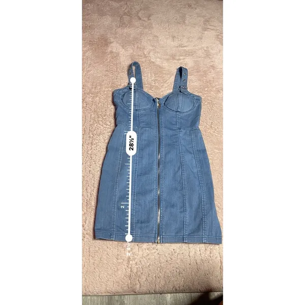 Haute Monde Women Sz‎ M Sleeveless Sweetheart Bust Denim Dress Blue NWOT Bin12 - Image 5