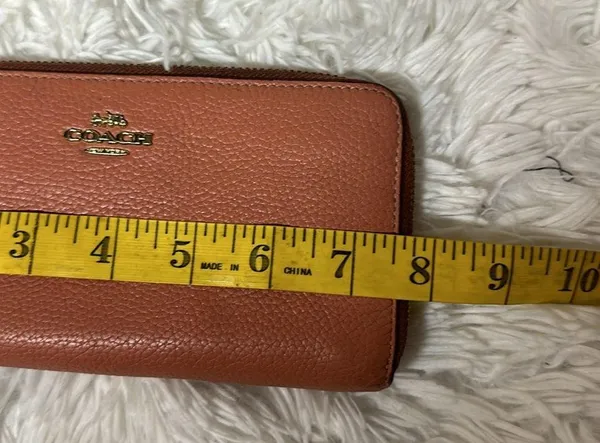 Coach Texture Accordion Zip Around Leather Wallet - Pink vintage - Image 8