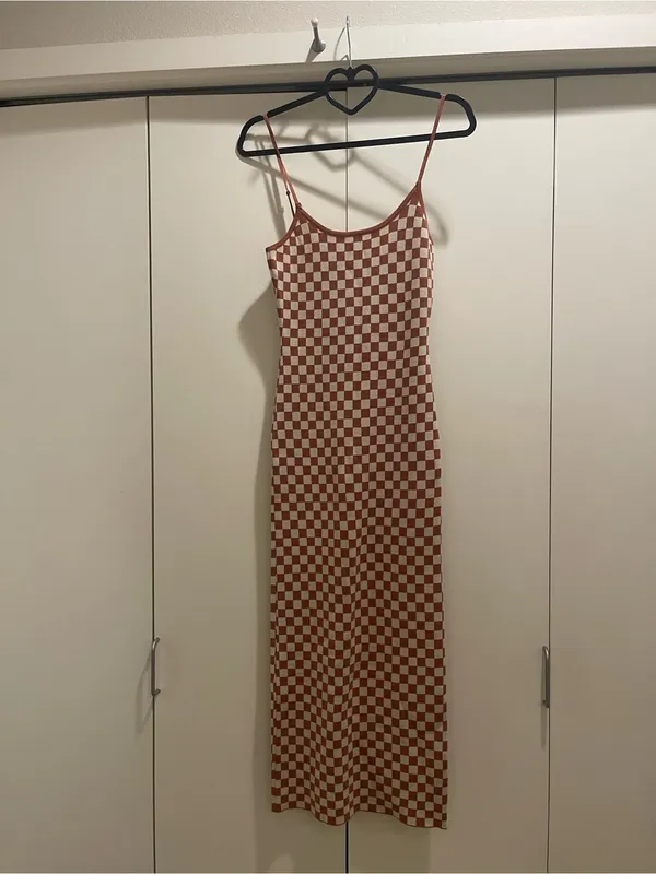 12th tribe brown checkered dress size small #89 - Image 2