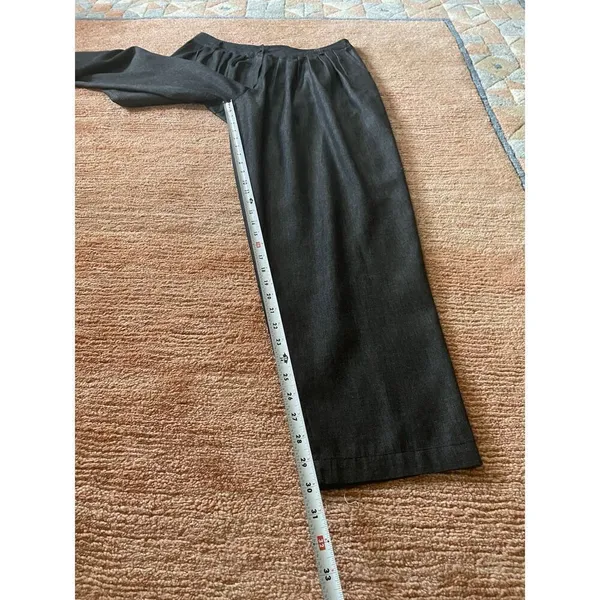 LIV Charcoal Gray Pleated Tapered Pants High Waist Cotton Blend NWT - Image 5