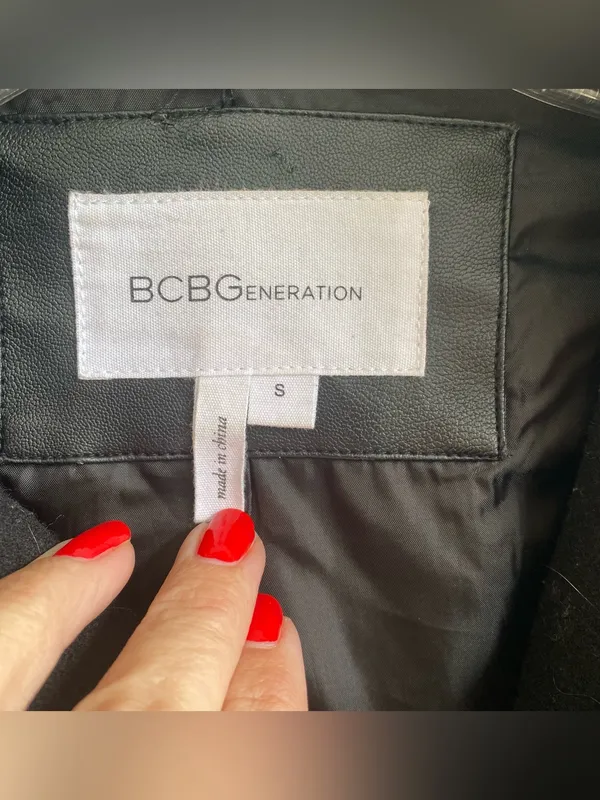 BCBGeneration black wool hooded double breasted winter dress coat Y2K academia - Image 6