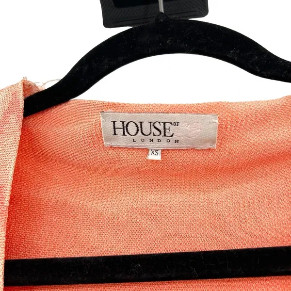 House of CB London Bertille Peach ZigZag Bandage Top Cropped Size XS‎ - Image 8