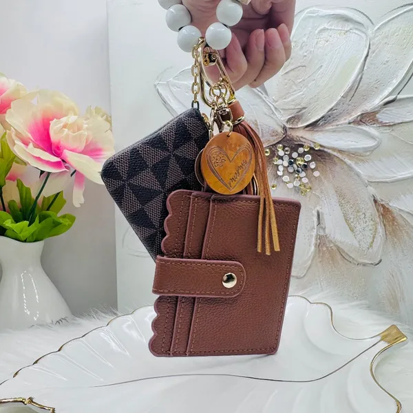 Mama Double Joy Wallet Wristlet Style D Brown - Image 2
