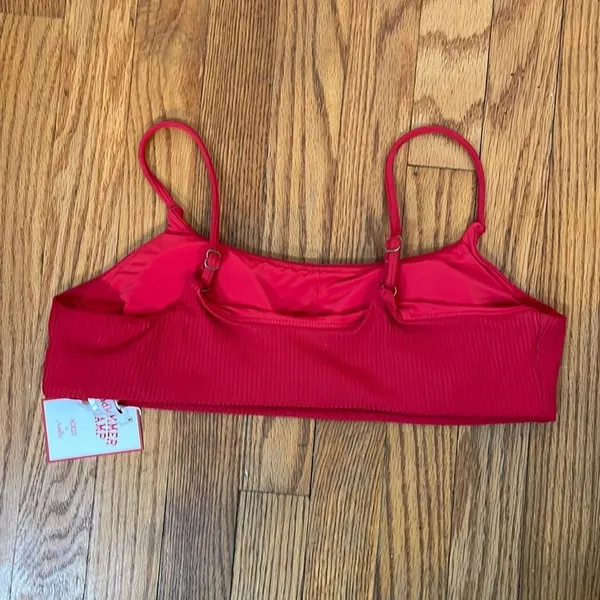 Andie the Maui Bikini Top‎ Rib Flame Red size XS NWT - Image 4