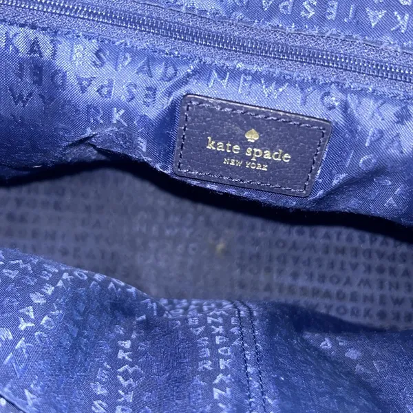 Kate Spade Navy and Cream Satchel with Structured Design - Image 7