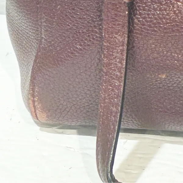 COACH‎ TURNLOCK Chain Tote 27 Zip Top Leather Shoulder Bag 57107 Oxblood - Image 5