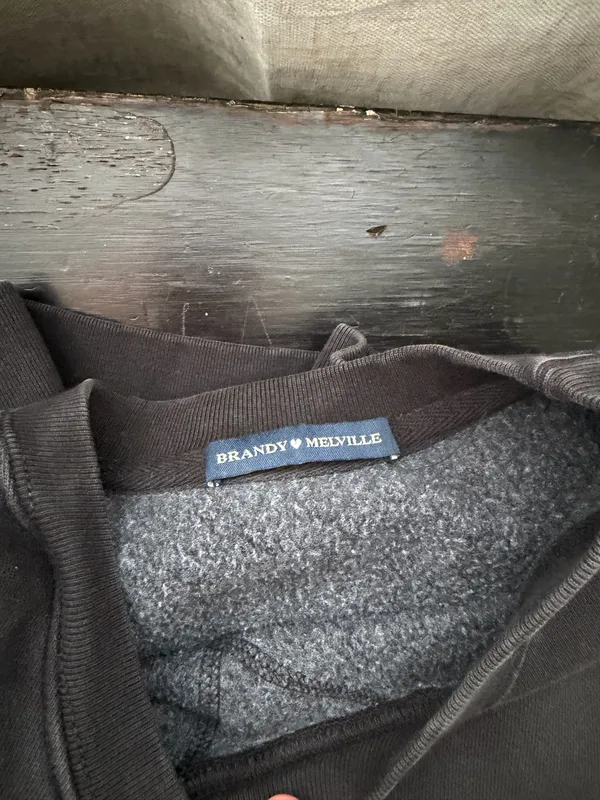 Black Brandy Melville Sweatshirt and Sweatpants - Image 3