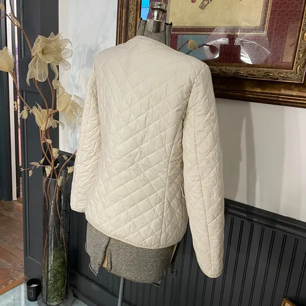J.Crew Signature Puffer Lady Jacket Dusty Ivory Quilted PrimaLoft Sz 6 🧡🎀 - Image 12