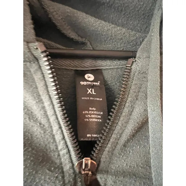 90 Degree by Reflex Green Cropped Fleece Zip Hoodie - Image 2