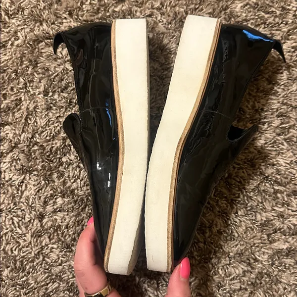 Vince Platform Patent Leather Shoes Black Size 8.5 - Image 9