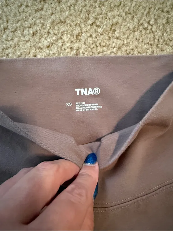 TNA Aritzia Brown/Nude Flare Leggings - Image 5