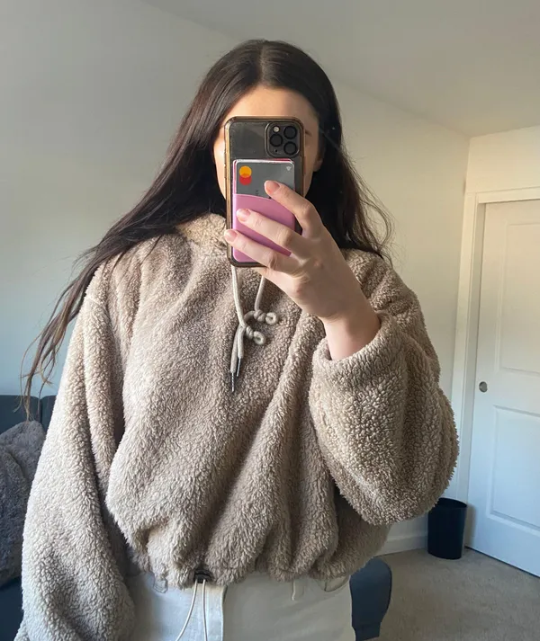 Boutique Cozy Crop Fleece Hoodie - Image 4