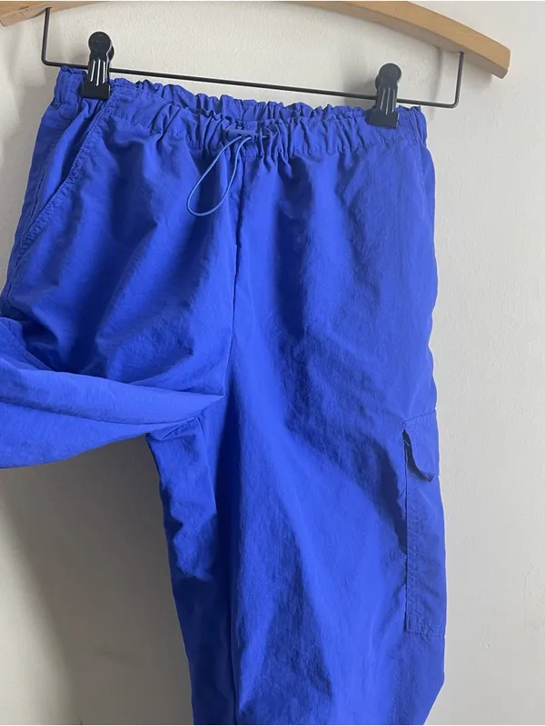 Love Tree Nylon Cargo Pants size S Blue Purple Parachute Jogger Lightweight - Image 5