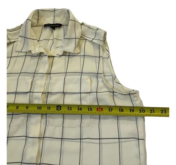 Banana Republic Women Size Medium Sleeveless Collared Lightweight #14-72 - Image 7