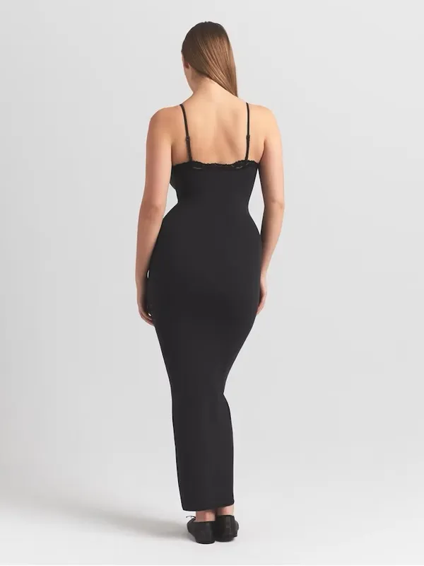 NWT Skims fits everybody long lace slip dress size large in onyx - Image 4