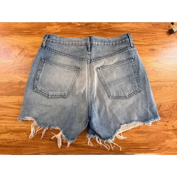 3x1 High‎ Rise Distressed Denim Shorts Button Fly Zac Light Wash Size 26 - Image 3