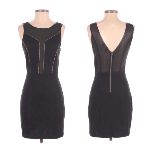 ASTR Sleeveless Cut-Out Mesh Black Bodycon Cocktail Dress, sz. XS - Image 3