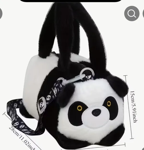NWOT panda bear bag cross body purse bag clutch plush kawaii bag - Image 2