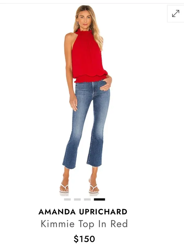 Amanda Uprichard Kimmie top in red‎ small $150 - Image 3