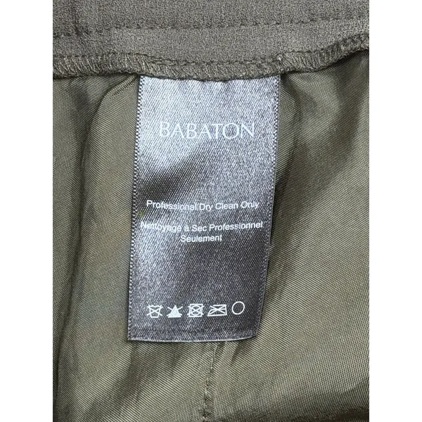 Babaton Aritzia Cohen Pants Women's 4 Dark Olive Japanese Crepe Trousers Office - Image 9