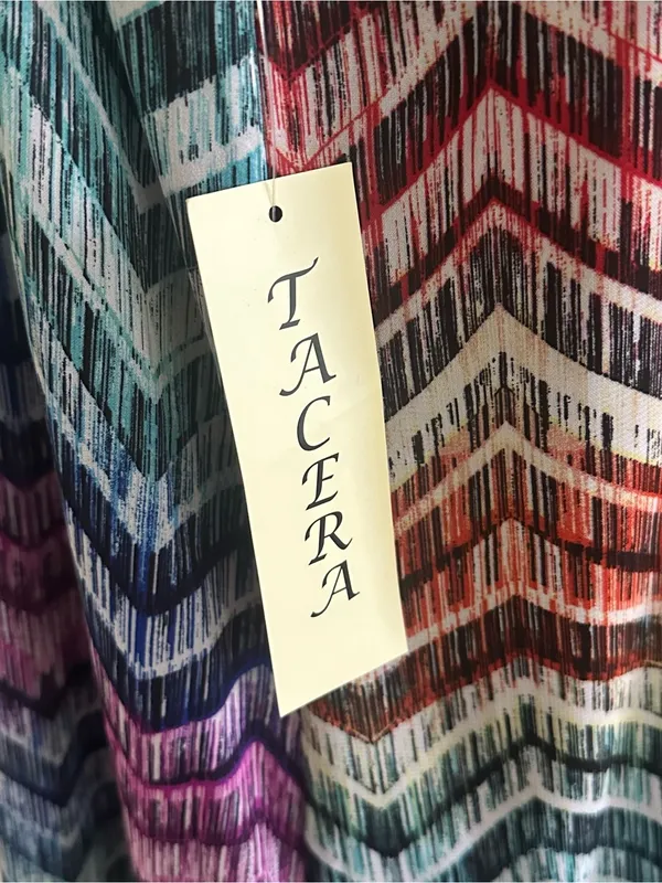 Tacera Multicolor Chevron Sleeveless V-Neck Lined Summer Dress Size XL NEW - Image 8