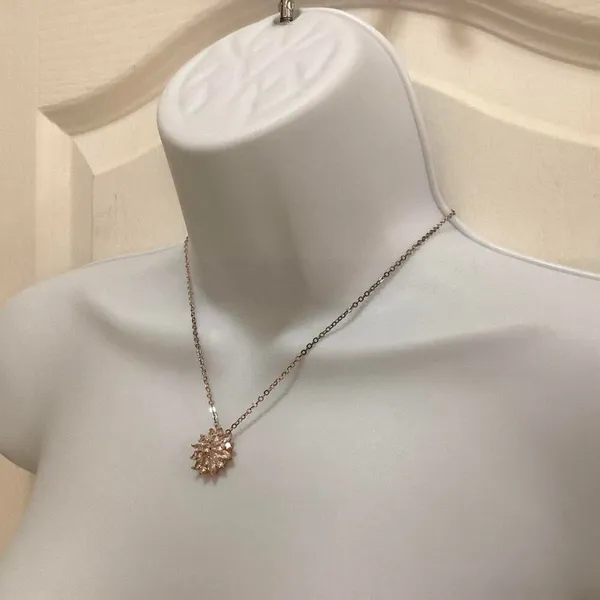 Crystal Sunflower Necklace Gold - Image 2