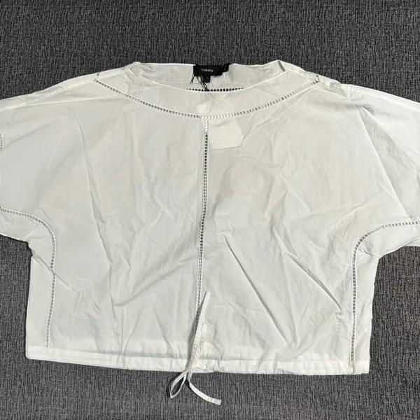 Theory Women’s White Ladder Eyelet Top - Image 4
