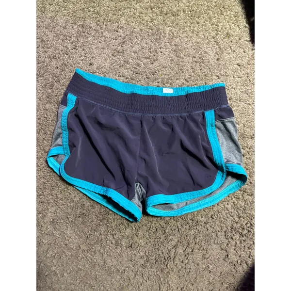 Activewear Womens Running Shorts Teal Grey Colorblock‎ Athletic Gym Shorts Small - Image 2