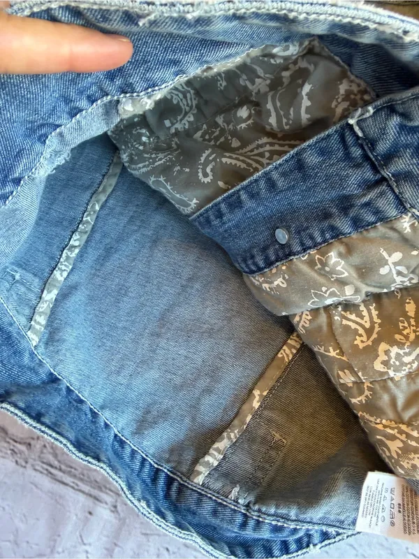 Free People Denim Jacket Western Boho Women’s Size Small Faded Country Prairie - Image 14