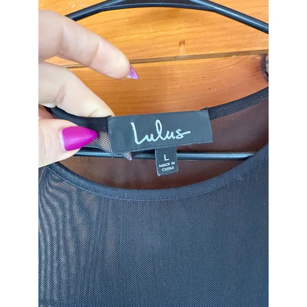 Lulus Iced Latte Black Shift Dress Little Black Dress LBD Party Size L - Image 6