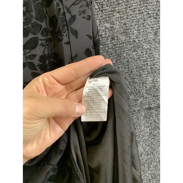 Windsor Black Velvet Burnout Floral Strapless Dress Side Slit Size M Fairygoth - Image 12