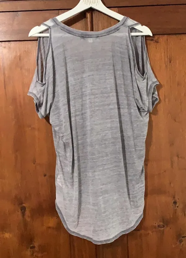 Grey cold shoulder tee - Image 2