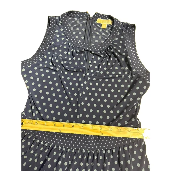Michael Kors Women’s Blue And White Polka Dot Dress Size Small F58 - Image 5