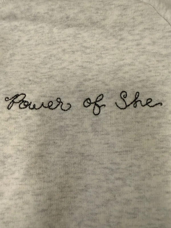 Athleta Power of She Crewneck Sweatshirt Gray Cropped Pullover XS Athleisure - Image 3