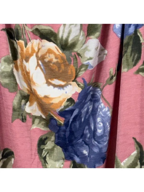 Emerald Floral Peasant Top 3X Pink Blue Boho - Image 4