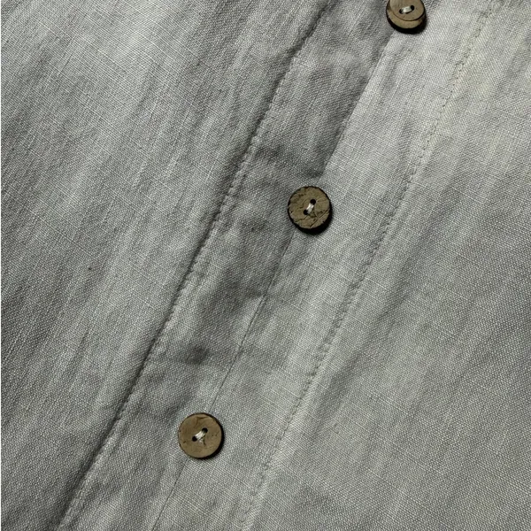 Terzo Millennio Linen Button Front Dress M Made in Italy Coastal - Image 6