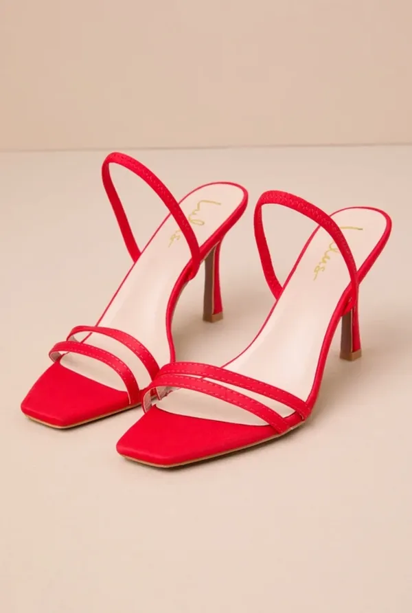 Lulu’s Manette Red Slingback High Heel Sandals - Image 2