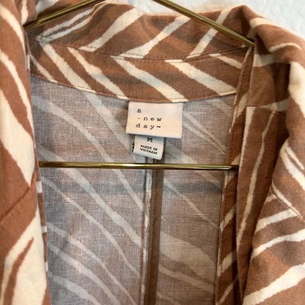 A New Day Tan Zebra Print Long Sleeve Linen Blend blazer + crop top matching 2 piece set - Image 8